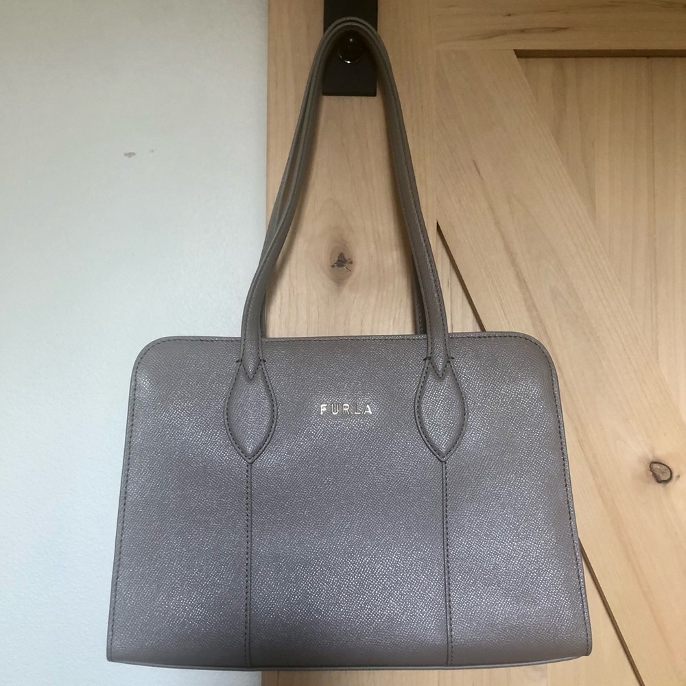 FURLA pebbled leather satchel
